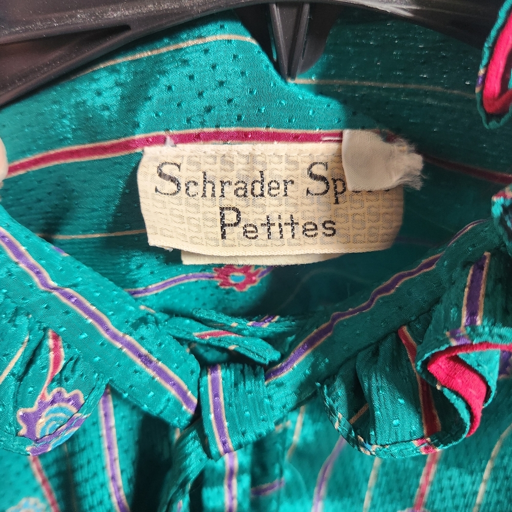 Vintage Schrader Sport Petites Green Long Sleeve Dress, Union Tag - Picture 12 of 15